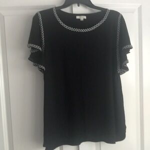 Black top with white trim